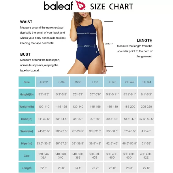 BALEAF Womens Athletic Training Adjustable Strap One Piece SwimsuitNavy