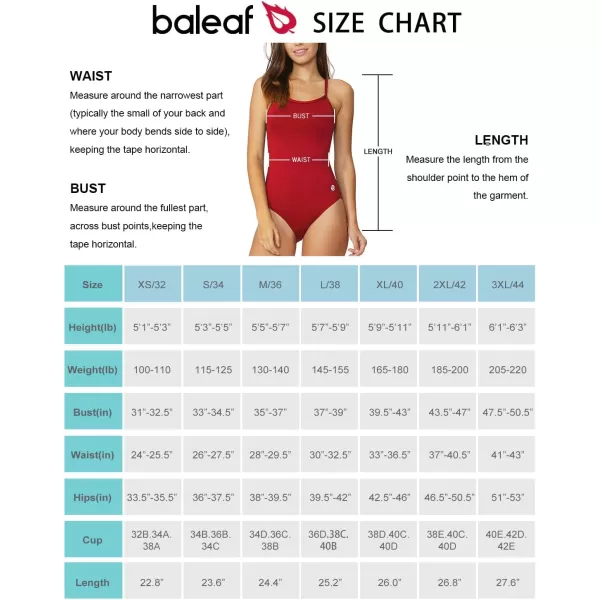 BALEAF Womens Athletic Training Adjustable Strap One Piece SwimsuitRed