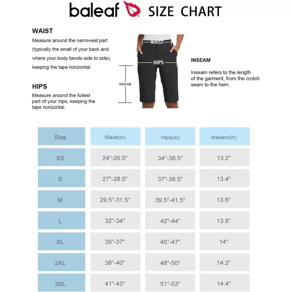 BALEAF Womens Bermuda Knee Length Long Shorts for Summer Hiking Golf Camping Stretch Lightweight Nylon Quick DryBlack