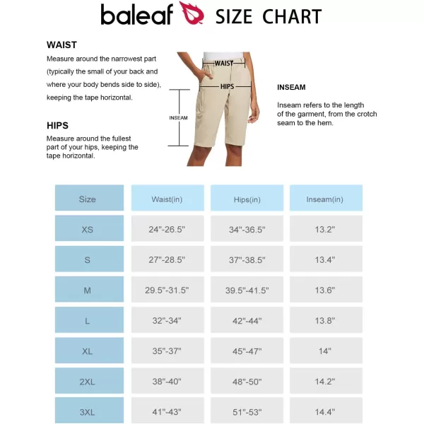 BALEAF Womens Bermuda Knee Length Long Shorts for Summer Hiking Golf Camping Stretch Lightweight Nylon Quick DryKhaki