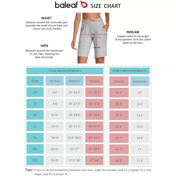 BALEAF Womens Bermuda Long Shorts Athletic High Waisted Shorts 10 Casual Summer Running Quick Dry Knee LengthCotton Blend  Heather Gray