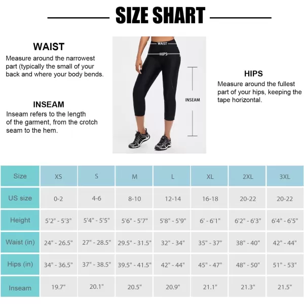 BALEAF Womens Bike Pants High Waist 4D Padded Cycling Capris Shorts 34 Biking Tights Pockets UPF50Black