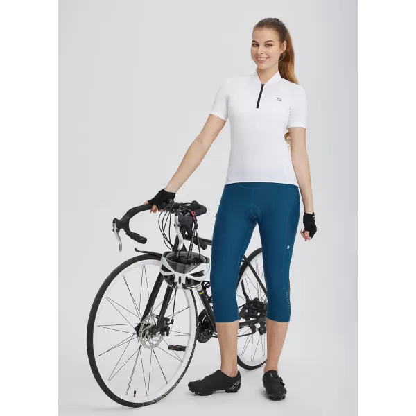 BALEAF Womens Bike Pants Lycra Padded 34 Cycling Capris Shorts High Waist Biking Bicycle Padding TightsBlue