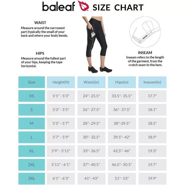 BALEAF Womens Bike Pants Lycra Padded 34 Cycling Capris Shorts High Waist Biking Bicycle Padding TightsGrey