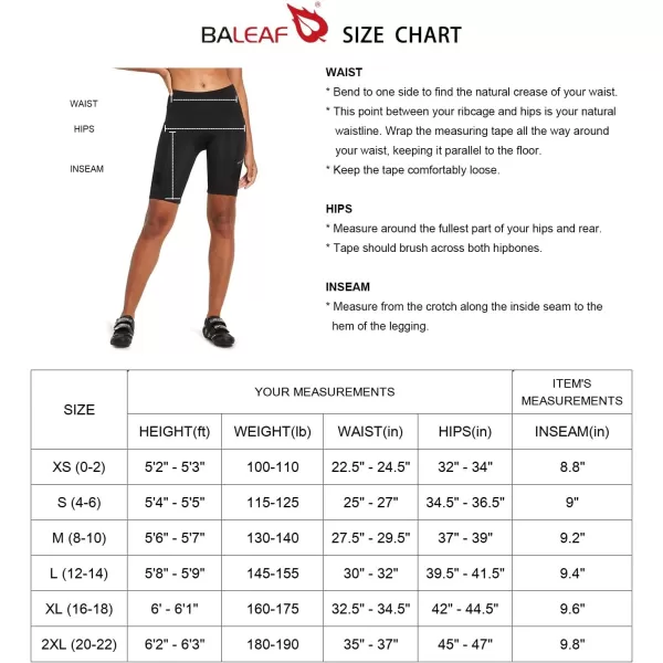 BALEAF Womens Bike Shorts Padded Cycling Bicycle Biking Spin Biker Shorts Padding Pocket UPF5001blackpocket Mesh