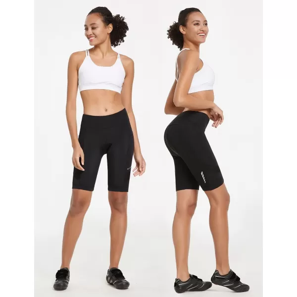 BALEAF Womens Bike Shorts Padded Cycling Bicycle Biking Spin Biker Shorts Padding Pocket UPF5001blackpocket Mesh