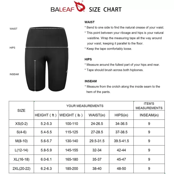 BALEAF Womens Bike Shorts Padded Cycling Bicycle Biking Spin Biker Shorts Padding Pocket UPF5002blackpocket