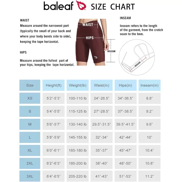 BALEAF Womens Bike Shorts Padded Cycling Bicycle Biking Spin Biker Shorts Padding Pocket UPF5003wine Redno Pocket