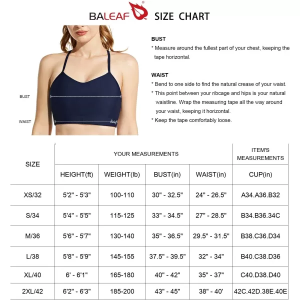 BALEAF Womens Bikini Tops Adjustable Straps Modest Push Up Swim Sports Top Built in Bra UPF 50 Removable Padded SwimsuitBlack