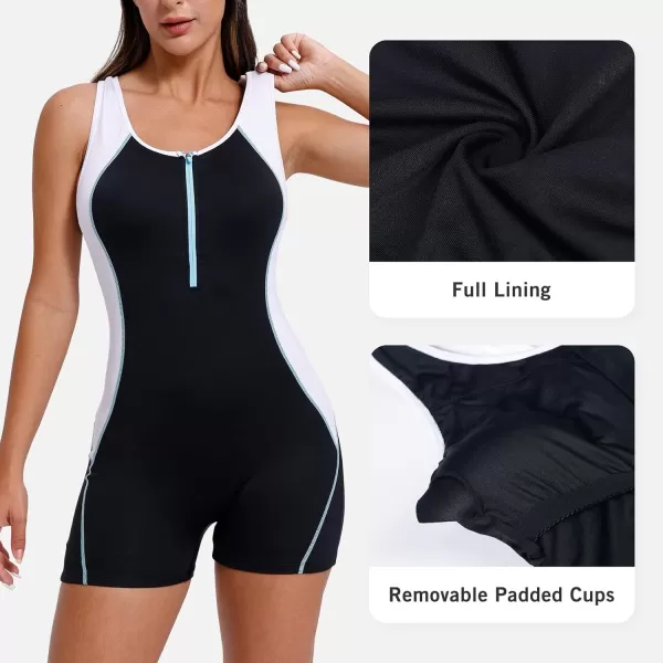 BALEAF Womens Boyleg One Piece Swimsuits Conservative Racerback Training Athletic Swimwear with Zipper Bathing SuitsBALEAF Womens Boyleg One Piece Swimsuits Conservative Racerback Training Athletic Swimwear with Zipper Bathing Suits