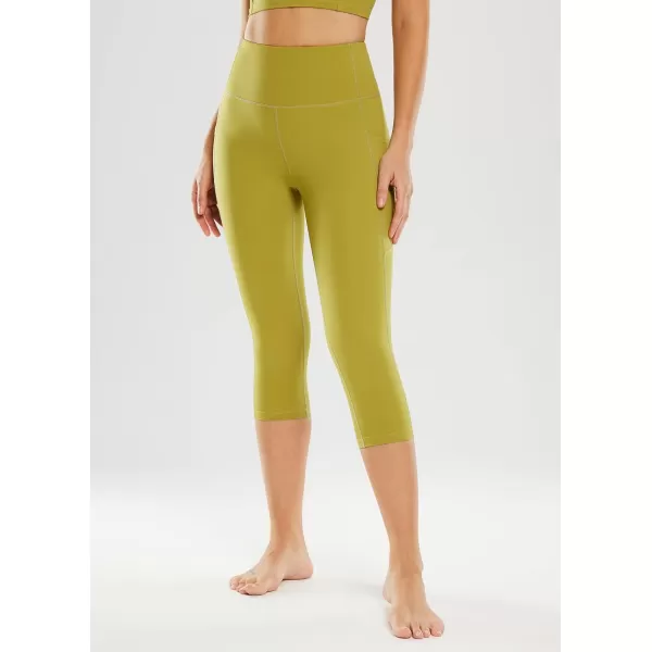 BALEAF Womens Capri Leggings with Pockets High Waisted Workout Yoga Running Gym Pull On Capris Pants for Casual Summer19 InseamNylon Green