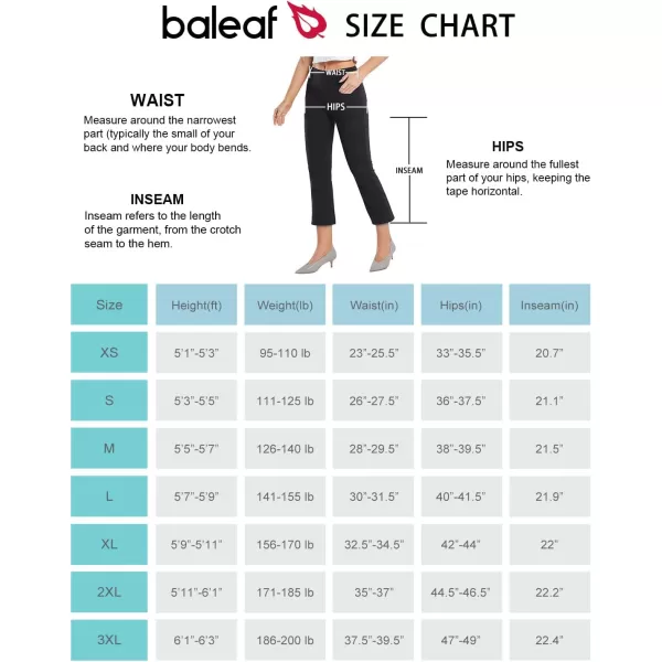 BALEAF Womens Capri Yoga Pants Casual Summer Pull On Stretch Capris Knit Leggings with Front PocketsBlack