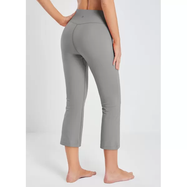 BALEAF Womens Capri Yoga Pants Casual Summer Pull On Stretch Capris Knit Leggings with Front PocketsGray