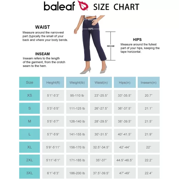 BALEAF Womens Capri Yoga Pants Casual Summer Pull On Stretch Capris Knit Leggings with Front PocketsNavy