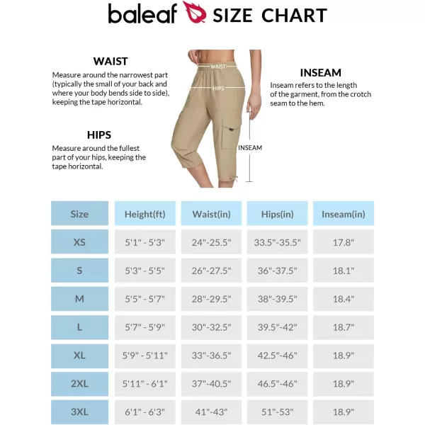 BALEAF Womens Cargo Capri Pants Quick Dry Lightweight Elastic Waist UPF 50 Sun Protection for Outdoor Hiking TravelShroom Taupe