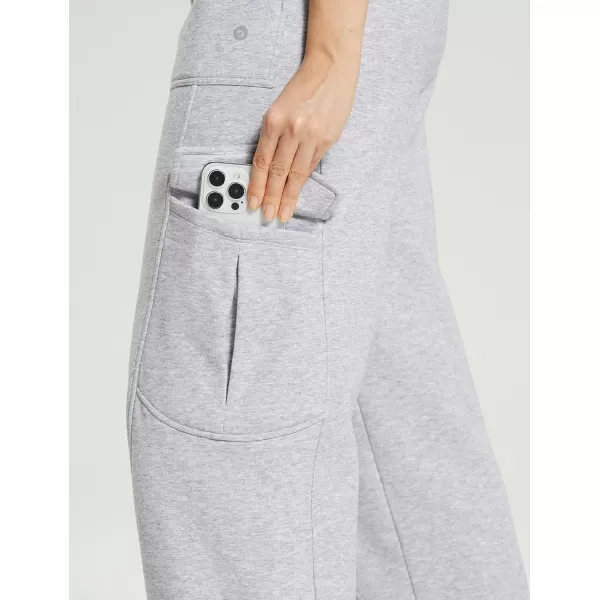 BALEAF Womens Cargo Sweatpants Wide Leg Sweat Pants with Pockets Mid Rise Dance Athletic Fleece LinedGrey