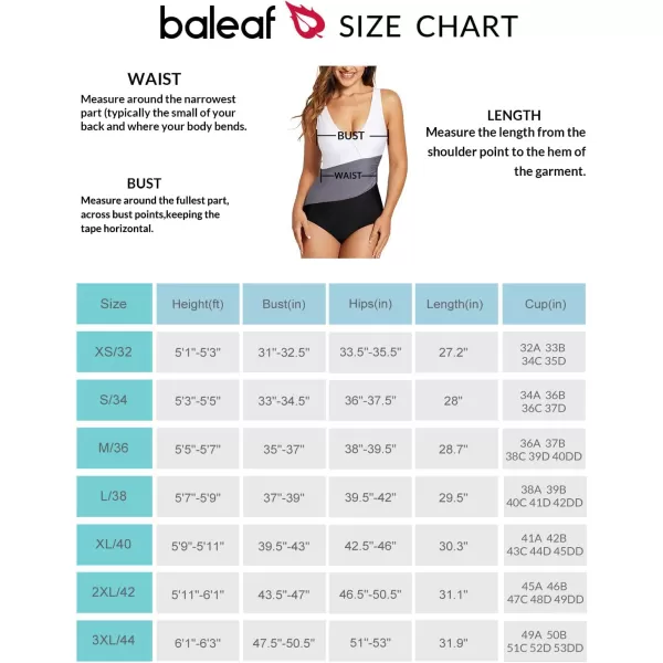 BALEAF Womens Color Block Swimsuit One Piece Tummy Control Full Back Bathing Suits V Neck Swimwear Modest RuchedDark GreyBlack