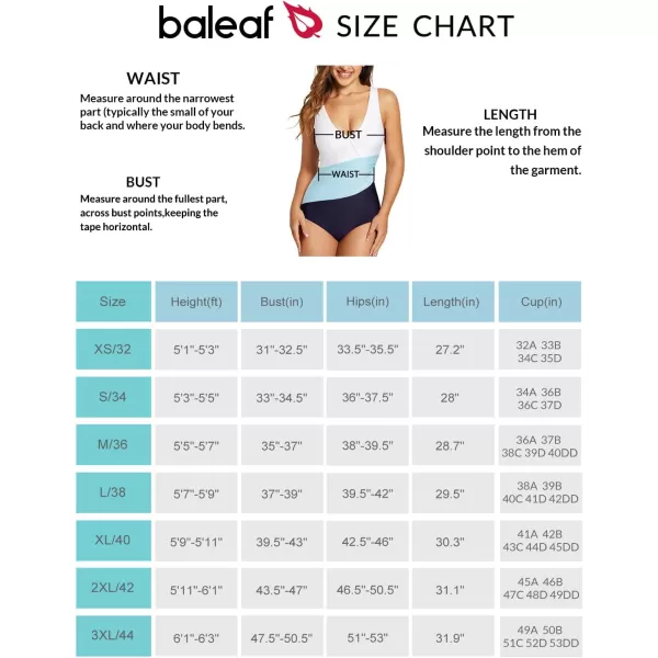 BALEAF Womens Color Block Swimsuit One Piece Tummy Control Full Back Bathing Suits V Neck Swimwear Modest RuchedGreenDark Blue