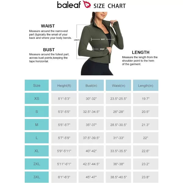 BALEAF Womens Cropped Workout Jacket Long Sleeve Athletic Running Yoga Lightweight Zip Up Jackets with Thumb HolesArmy Green