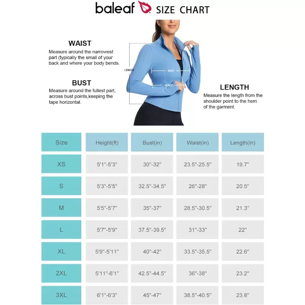 BALEAF Womens Cropped Workout Jacket Long Sleeve Athletic Running Yoga Lightweight Zip Up Jackets with Thumb HolesLight Blue