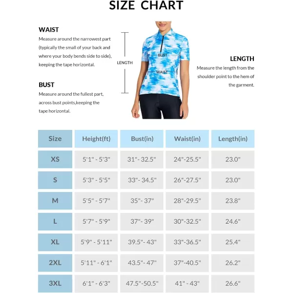 BALEAF Womens Cycling Jersey Short Sleeve Half Zip Bike Shirts Road Biking Tops 4 Rear Pockets UPF 50Blue