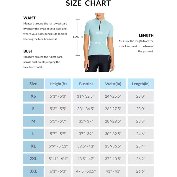 BALEAF Womens Cycling Jersey Short Sleeve Half Zip Bike Shirts Road Biking Tops 4 Rear Pockets UPF 50Light Blue