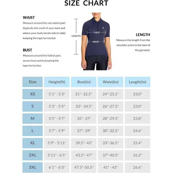 BALEAF Womens Cycling Jersey Short Sleeve Half Zip Bike Shirts Road Biking Tops 4 Rear Pockets UPF 50Navy Blue