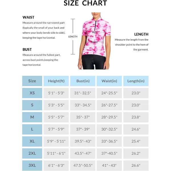 BALEAF Womens Cycling Jersey Short Sleeve Half Zip Bike Shirts Road Biking Tops 4 Rear Pockets UPF 50Pink