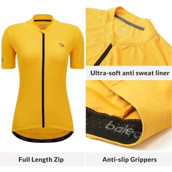 BALEAF Womens Cycling Jersey Short Sleeve Road Bike Shirt Bicycle Biking Tops 4 Rear Pockets UPF5003orange