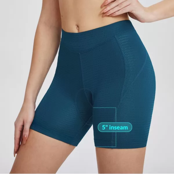 BALEAF Womens Cycling Underwear 4D Padded Bike Shorts Padding Mesh Antislip Leg Grips Quick Dry Spin Liner ShortsDark Blue