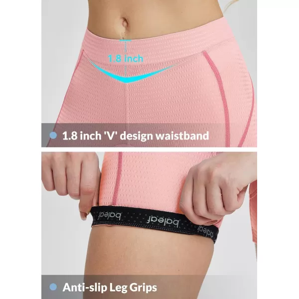 BALEAF Womens Cycling Underwear 4D Padded Bike Shorts Padding Mesh Antislip Leg Grips Quick Dry Spin Liner ShortsPink