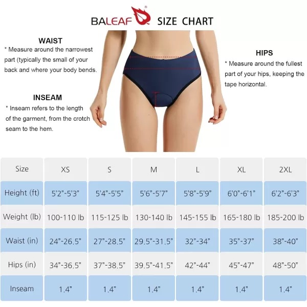 BALEAF Womens Cycling Underwear Padded Bike Shorts Padding Spin Biker Briefs Biking Gear01blue