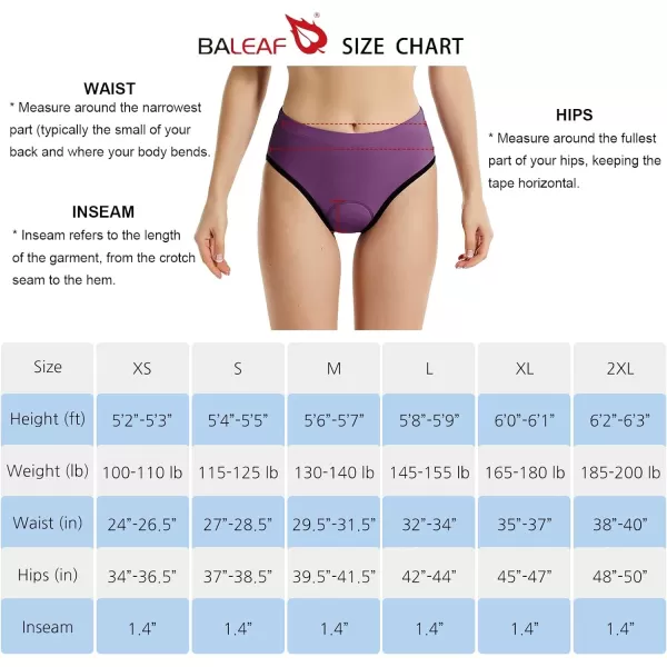 BALEAF Womens Cycling Underwear Padded Bike Shorts Padding Spin Biker Briefs Biking Gear01purple