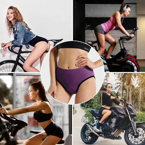 BALEAF Womens Cycling Underwear Padded Bike Shorts Padding Spin Biker Briefs Biking Gear01purple