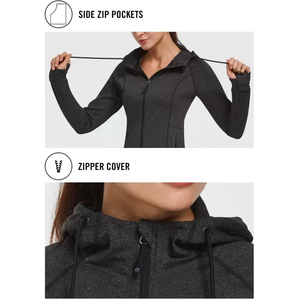 BALEAF Womens FLeece Full Zip Athletic Running Jackets Hooded Thermal Sport with Thumb HolesBALEAF Womens FLeece Full Zip Athletic Running Jackets Hooded Thermal Sport with Thumb Holes