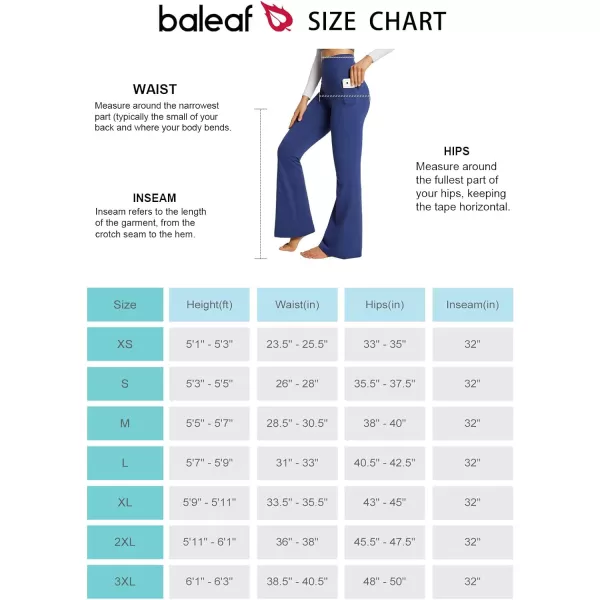 BALEAF Womens Flare Leggings with Pockets Flare Pants Bootcut Yoga Pants High Waist Workout Casual Tummy Control31blue