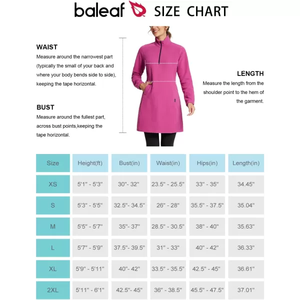 BALEAF Womens Fleece Dress Sweatshirt Tunic Long Quarter Zip Pullover Polar Winter Dress Cover Ups PocketViolet Rose