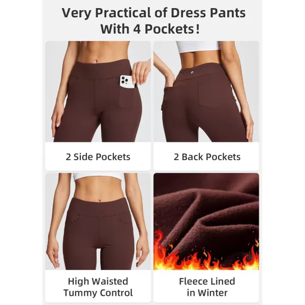 BALEAF Womens Fleece Lined Dress Pants with Pockets Yoga Straight Leg Pants High Waist Work Slacks Business CasualBALEAF Womens Fleece Lined Dress Pants with Pockets Yoga Straight Leg Pants High Waist Work Slacks Business Casual