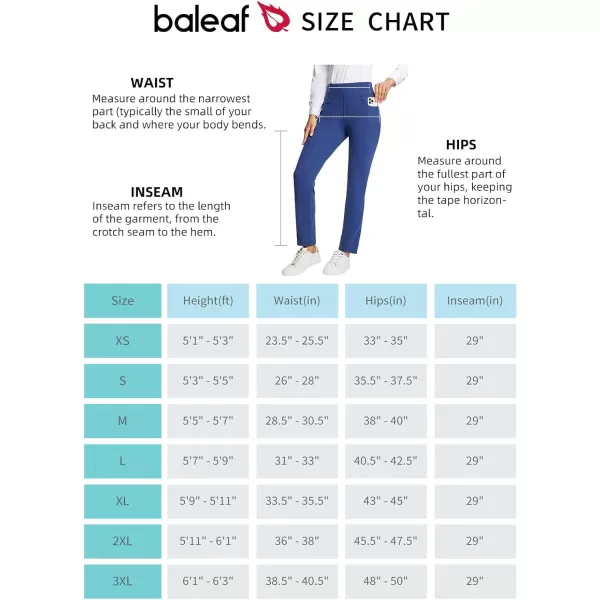 BALEAF Womens Fleece Lined Dress Pants with Pockets Yoga Straight Leg Pants High Waist Work Slacks Business CasualBlue