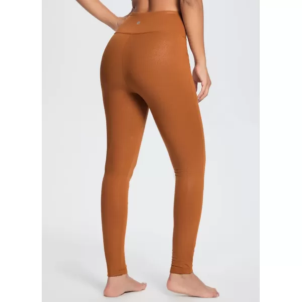 BALEAF Womens Fleece Lined Faux Leather Leggings with Pockets Warm Ultra Soft High Waisted Yoga Pants WorkoutCaramel