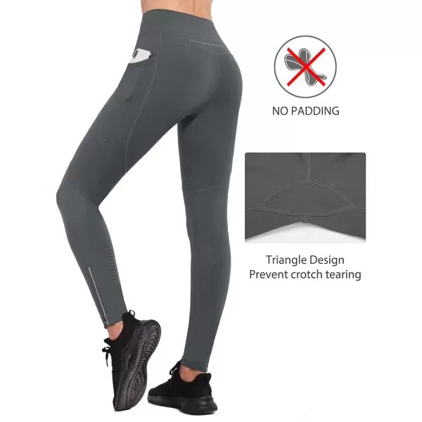 BALEAF Womens Fleece Lined Leggings Water Resistant Winter Clothes Running Tights Cold Weather Hiking Pants Zip PocketsGrey