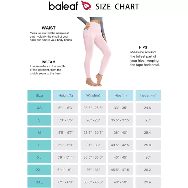 BALEAF Womens Fleece Lined Leggings with Pockets for Workout Thermal Winter Warm High Waisted Petite Thick Yoga Pants21 Pockets Pink Dogwood25