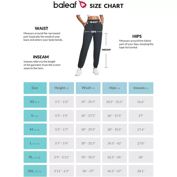 BALEAF Womens Fleece Lined Pants Joggers Water Resistant Hiking Running Pants Winter High Waisted Sweatpants with PocketsBlack