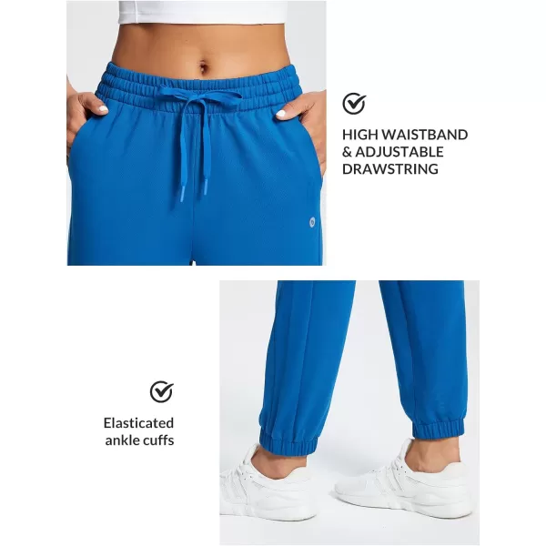 BALEAF Womens Fleece Lined Pants Joggers Water Resistant Hiking Running Pants Winter High Waisted Sweatpants with PocketsBlue