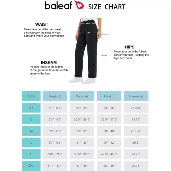 BALEAF Womens Fleece Lined Pants Straight Leg Sweatpants Pullon Dress Pants with Zipper Pockets Athletic for Golf RunningBlack