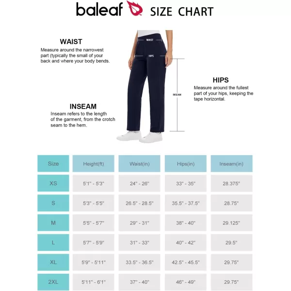 BALEAF Womens Fleece Lined Pants Straight Leg Sweatpants Pullon Dress Pants with Zipper Pockets Athletic for Golf RunningNavy