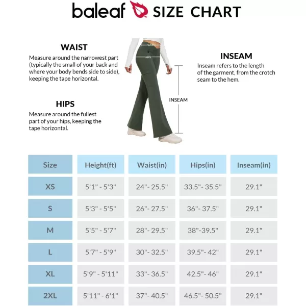 BALEAF Womens Fleece Lined Pants Water Resistant Crossover Flare Leggings Bootcut Hiking Thermal Winter OutdoorGreen