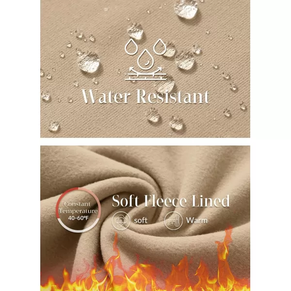 BALEAF Womens Fleece Lined Pants Water Resistant Crossover Flare Leggings Bootcut Hiking Thermal Winter OutdoorKhaki