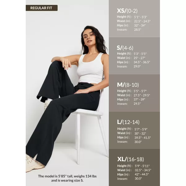 BALEAF Womens Fleece Lined Sweatpants Straight Wide Leg Casual Loose Lounge Sweat Pants with PocketsBlack