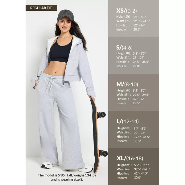 BALEAF Womens Fleece Lined Sweatpants Straight Wide Leg Casual Loose Lounge Sweat Pants with PocketsGrey